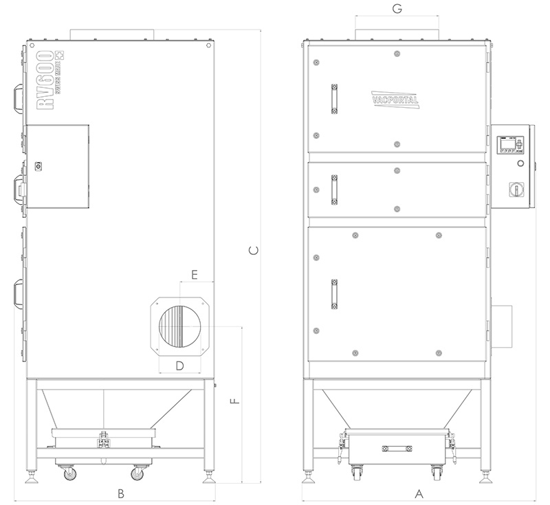 Absauganlagen RV600-V5000-F Spezifikationen